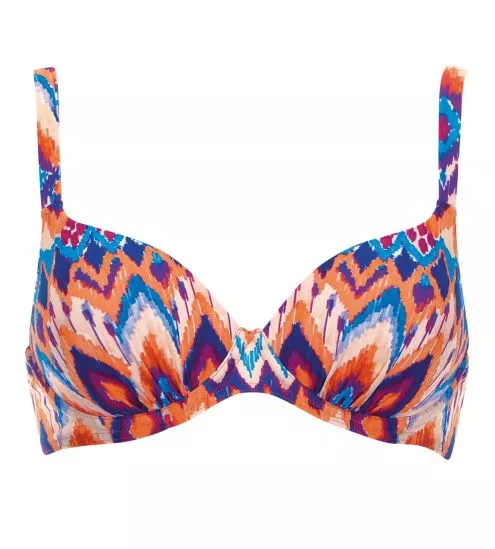 Haut de maillot de bain à coques multicolore