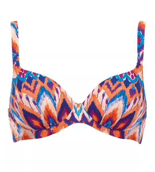 Haut de maillot de bain à coques multicolore