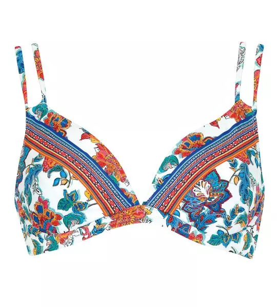 Haut de maillot de bain triangle souple multicolore