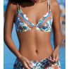 Haut de maillot de bain triangle souple multicolore