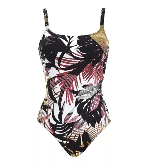 Maillot de bain une pièce imprimé végétal multicolore