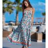 Robe longue imprimé floral multicolore