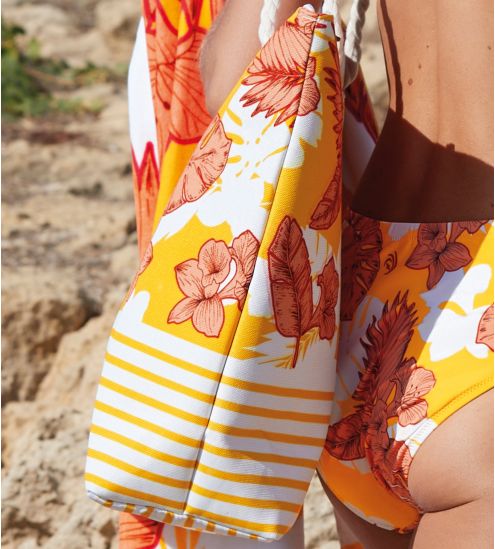 Sac de plage fleuri Jaune