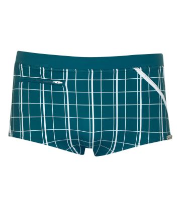 Boxer de bain à carreaux Vert