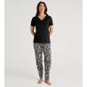 T-shirt noir femme col en V Favourites Sun