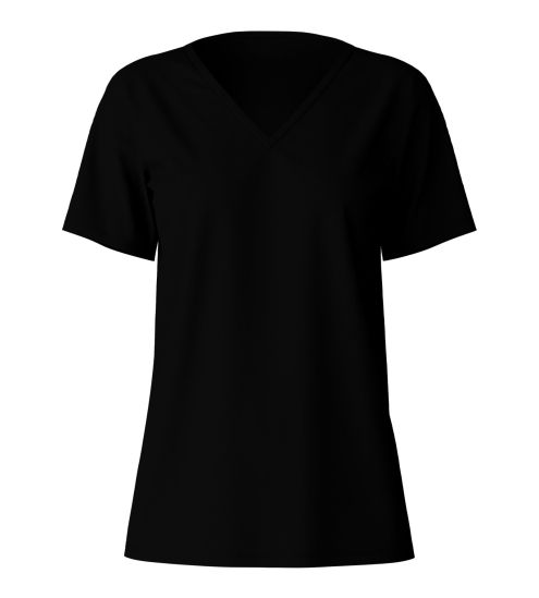 T-shirt noir femme col en V Favourites Sun