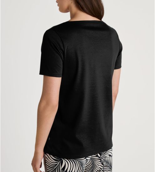 T-shirt noir femme col en V Favourites Sun