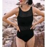Maillot de bain pour prothèses avec tulle plumetis Noir