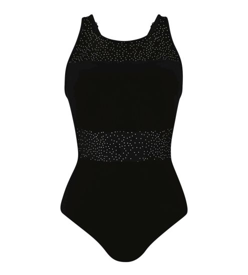 Maillot de bain pour prothèses avec tulle plumetis Noir