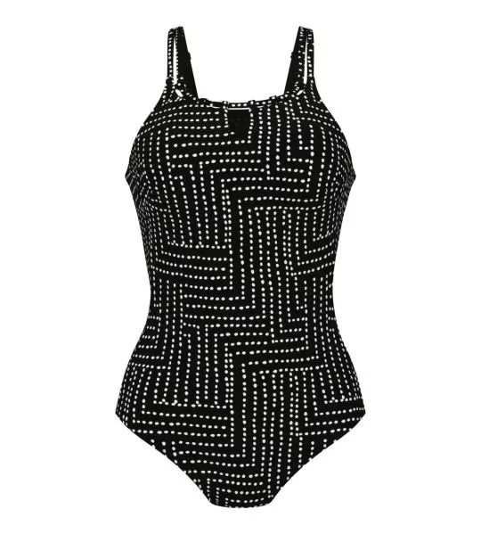 Maillot de bain une pièce post mastectomie noir et blanc
