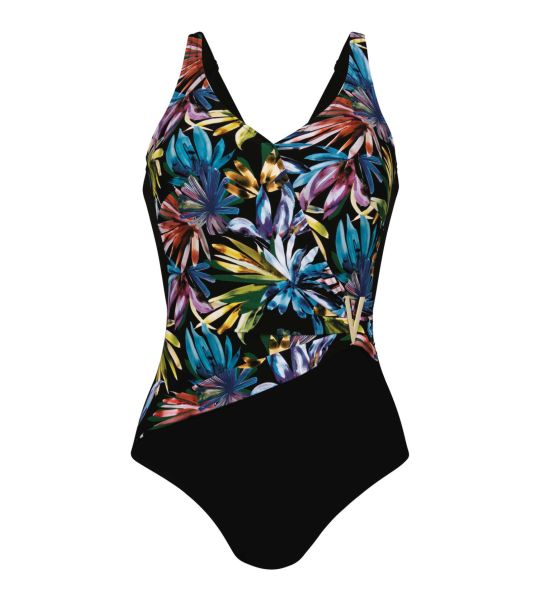 Maillot de bain cache coeur avec bijou imprimé tropical Agave