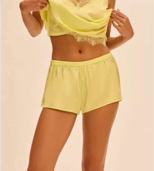 Short de nuit Satin Secrets Jaune d'Été