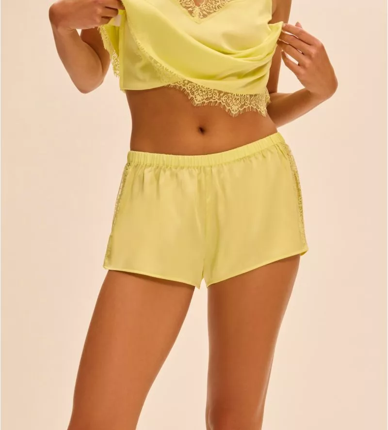 Short de nuit Satin Secrets Jaune d'Été