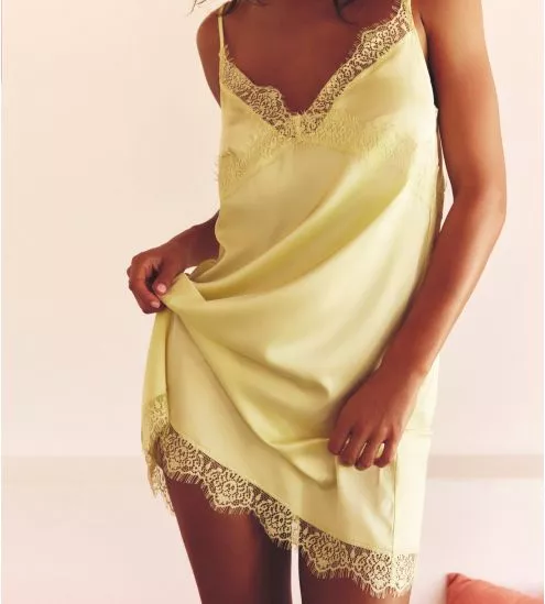 Sommer gelb geheimer Satin Nightie