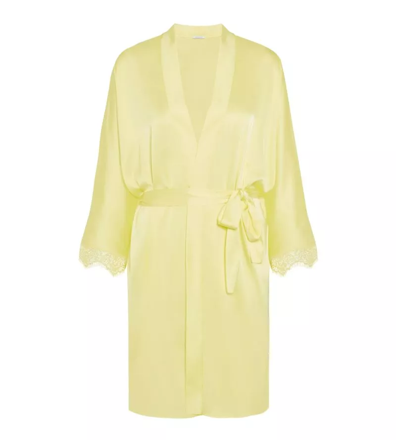 Kimono Satin Secrets Jaune d'Été