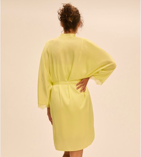 Kimono Satin Secrets Jaune d'Été