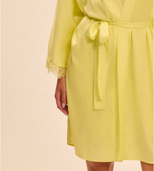 Kimono Satin Secrets Jaune d'Été