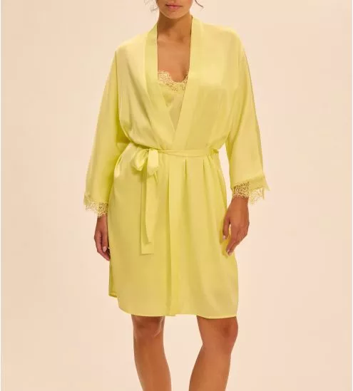 Kimono Satin Secrets Jaune d'Été