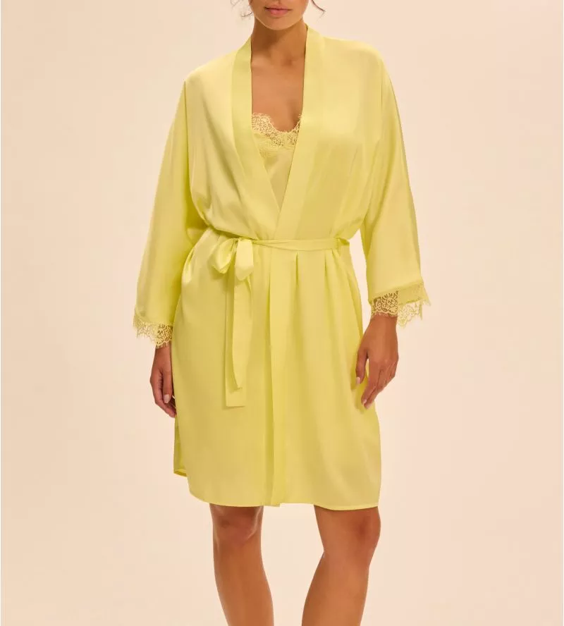 Kimono Satin Secrets Jaune d'Été