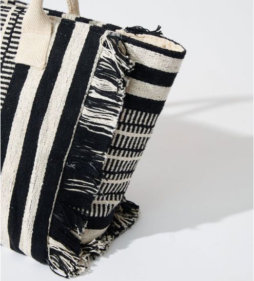 Sac de plage fantaisie Zamora Hiouchi Noir