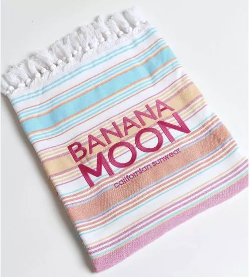 Serviette de plage a rayures Multicolore