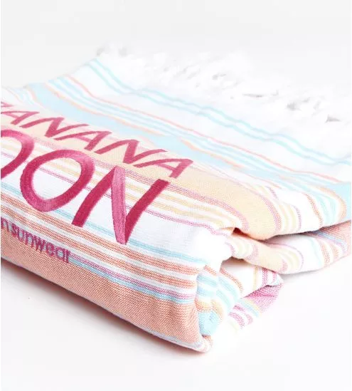Serviette de plage a rayures Multicolore