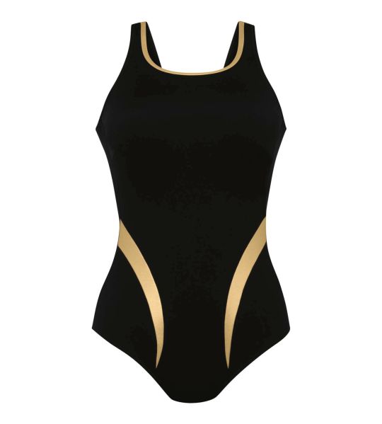 Maillot de bain sport uni noir pour prothèses