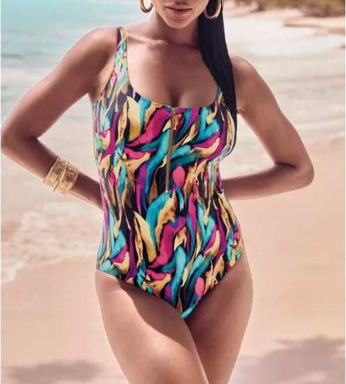 Maillot de bain une pièce avec fermeture éclair
