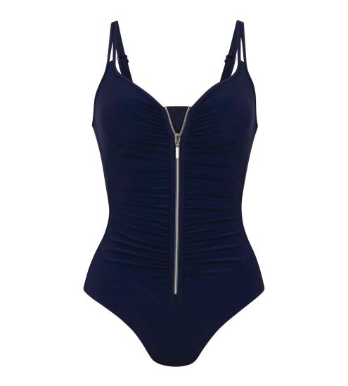 Maillot de bain avec fermeture éclair Bleu Indigo