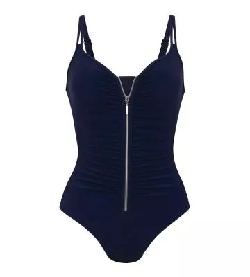 Maillot de bain avec fermeture éclair Bleu Indigo