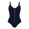 Maillot de bain avec fermeture éclair Bleu Indigo