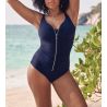 Maillot de bain avec fermeture éclair Bleu Indigo
