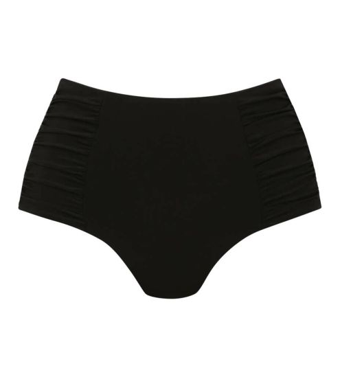 Bas de maillot de bain taille haute rétro Noir