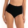 Bas de maillot de bain taille haute rétro Noir