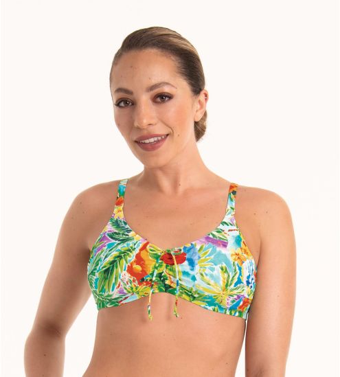 Haut de maillot de bain médical pour prothèses vert tropical