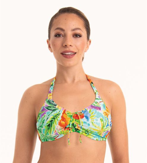 Haut de maillot de bain médical pour prothèses vert tropical