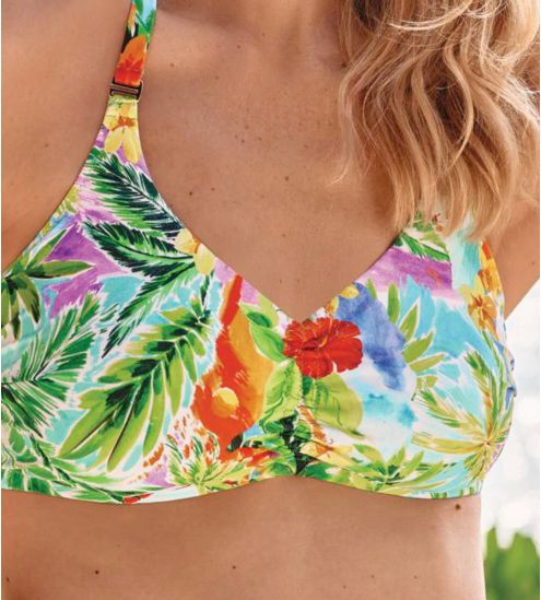 Haut de maillot de bain médical pour prothèses vert tropical