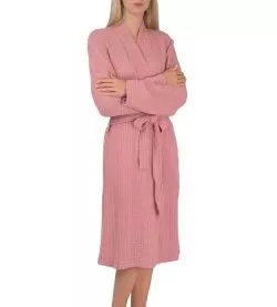 Kimono en gaze de coton Rose