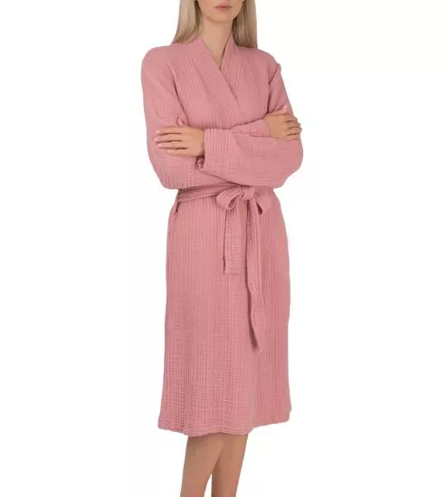 Kimono in rosa Baumwollgaze