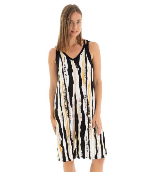 Robe sans manches évasée Noir