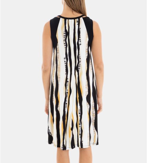Robe sans manches évasée Noir