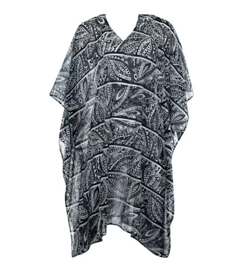 Tunique en voile imprimé Noir & Blanc