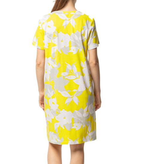 Liquette jaune fleurie à manches courtes