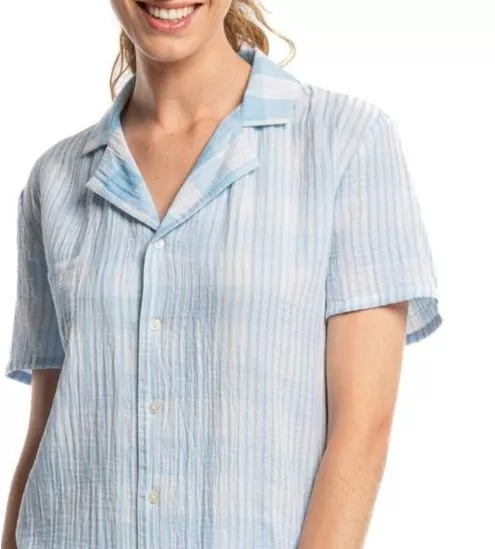 Pyjama femme en coton bleu