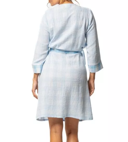 Déshabillé en coton tissé Bleu Ciel