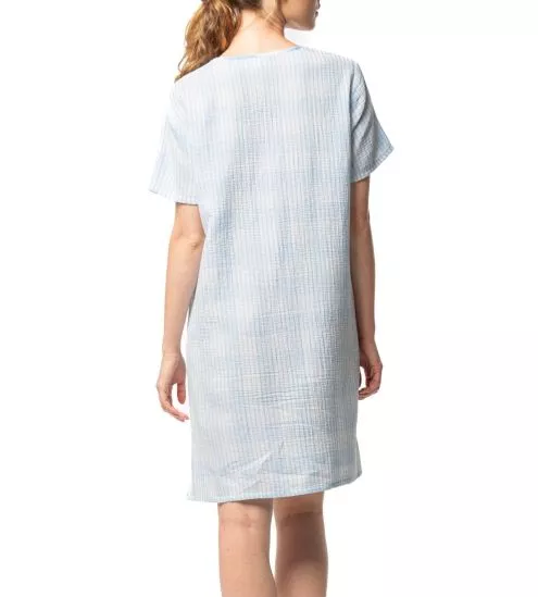 Liquette manches courtes en coton Bleu ciel