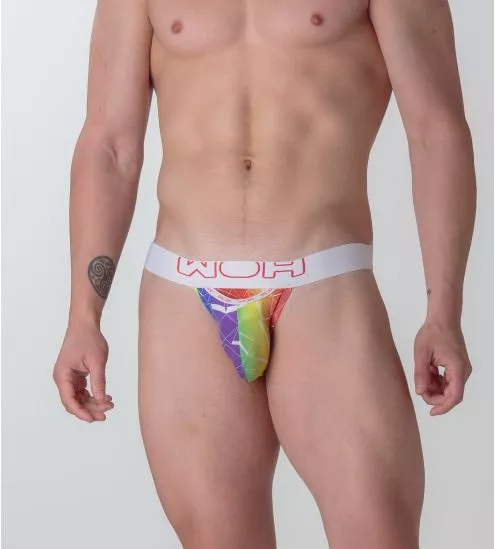 Tanga homme ceinture large Sexy Fun imprimé multicolore