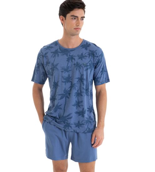 Pyjama court homme Bleu