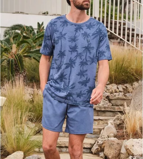 Pyjama court homme Bleu