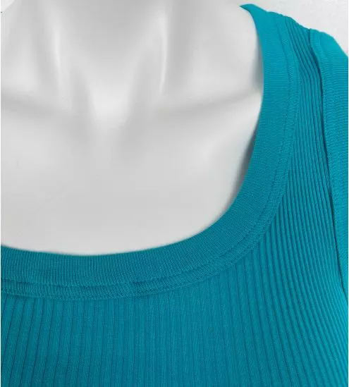 Top débardeur uni côtelé Giada Bleu